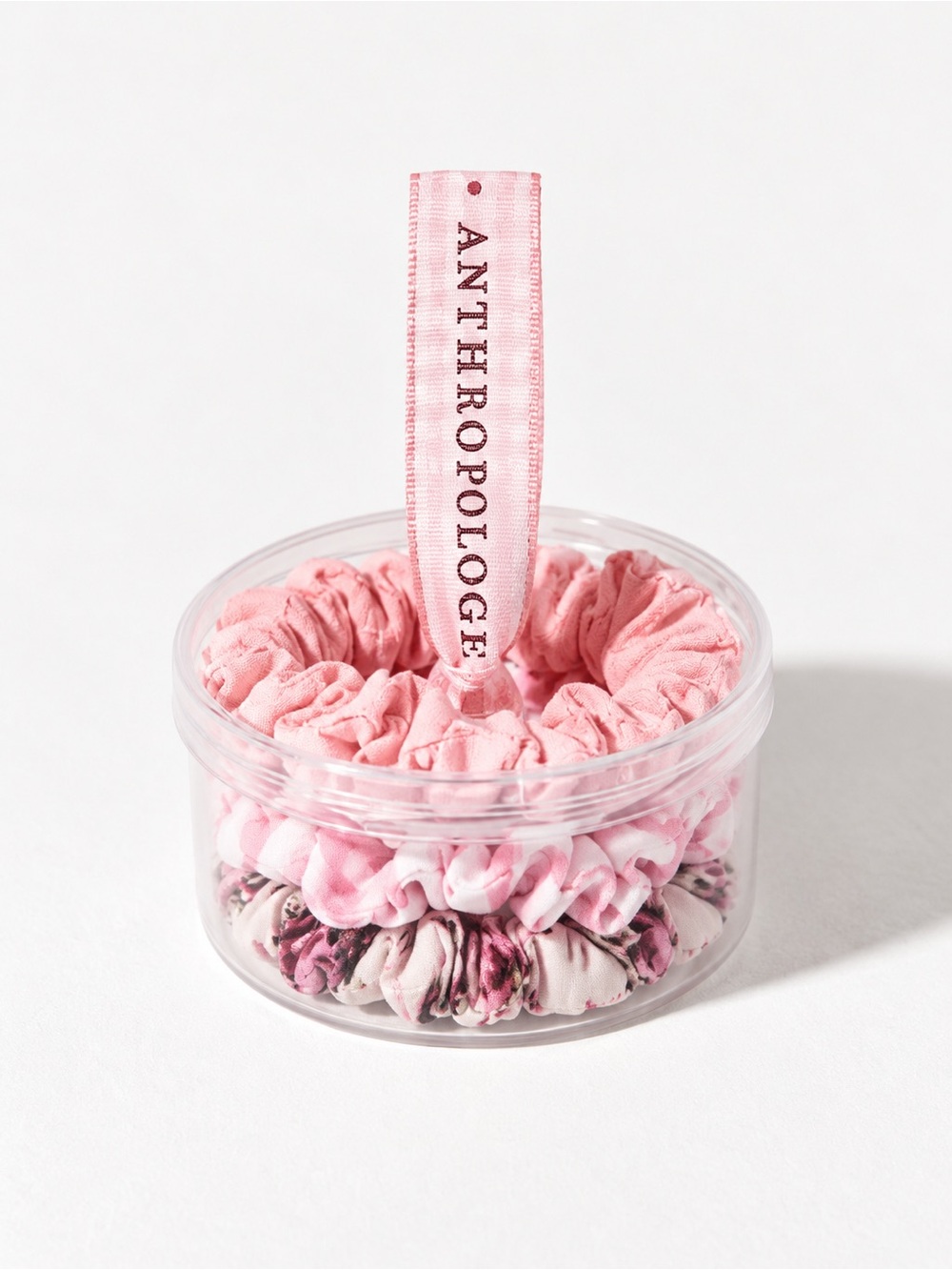 Anthropologie Pink Trio Scrunchie Set